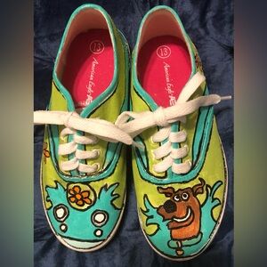 Hand painted Kids Size 13 Canvas Shoes